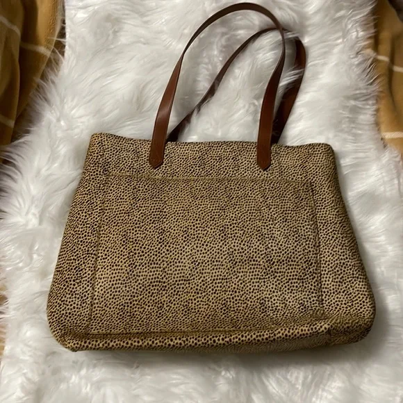 Madewell Tote Transport Leopard Print Calf Hair Medium - Picture 3 of 8